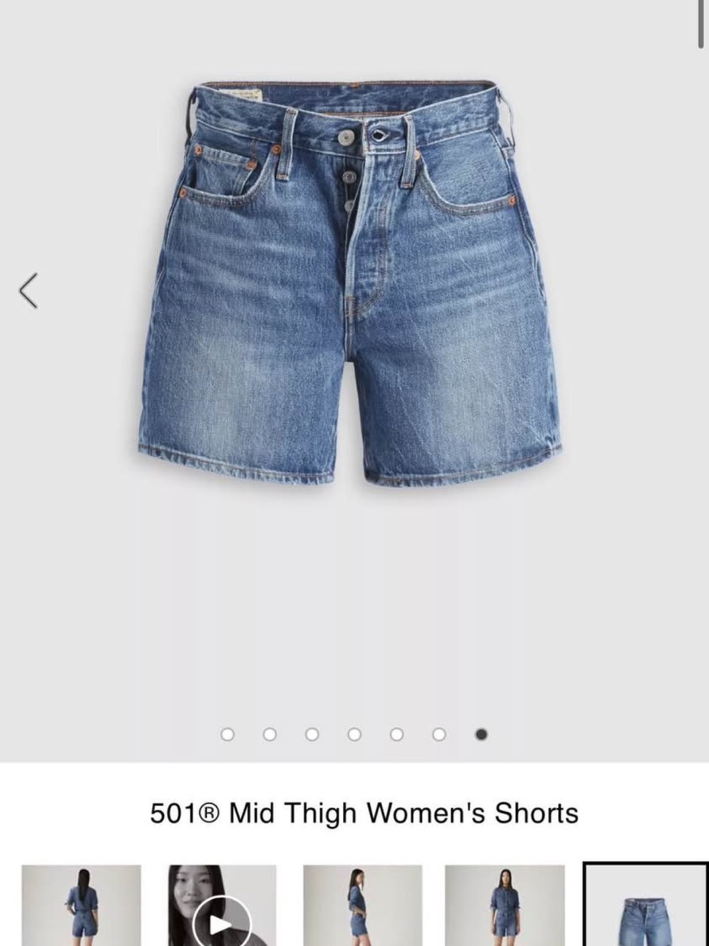 Levi's 501 Mid-Thigh Denim Shorts - Light Blue
